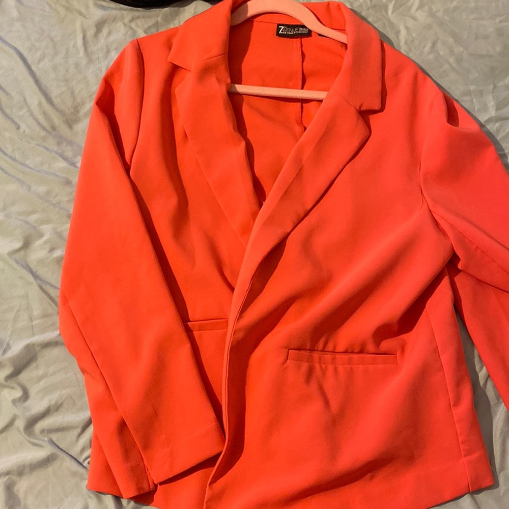 Coral suit jacket